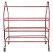 Champion Sports Four Tier Basketball Storage Rack Cart with Swivel Caster Wheels, 35 Ball Capacity (Red)