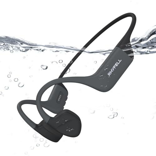 Swimming Headphones, Bone Conduction Headphones with MP3 Mode 32GB Memory Up to 8 Hours Playtime, Bluetooth 5.4, Liquid Silicone, IP68 Waterproof for Swimming, Running, Fitness, Cycling Gray