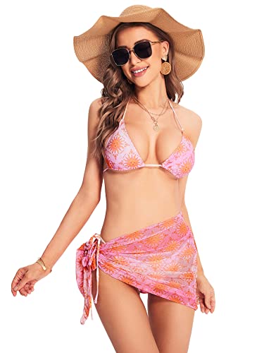 WDIRARA-Womens-3-Pack-Sun-Print-Halter-Backless-Tie-Side-Bikini-Swimsuit-Set