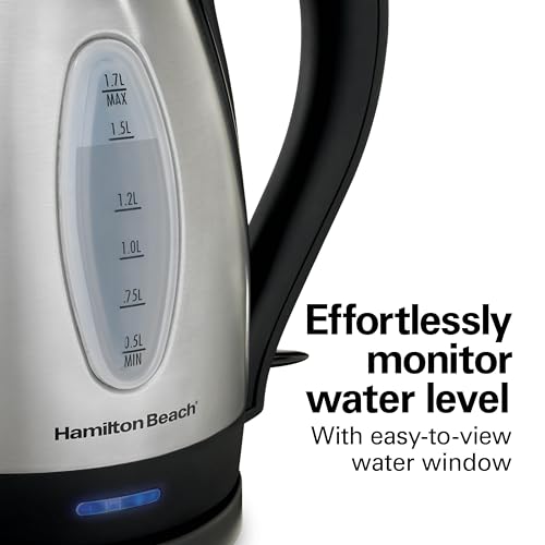 Hamilton Beach 40880G Electric Tea Kettle, Water Boiler & Heater, 1.7 Liter, Cordless Serving, 1500 Watts For Fast Boiling, Auto-Shutoff And Boil-Dry Protection thumb #5