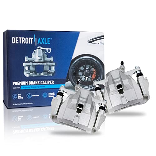 Image of Detroit Axle - Front Brake Kit for Toyota Corolla Matrix Pontiac Vibe | Scion xD Drilled & Slotted Brake Rotors Ceramic Brake Pads Brake Calipers Replacement