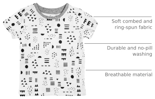 Image of HonestBaby Baby Toddler & Kids' 100% Organic Cotton Short Sleeve T-Shirts (10-Pack)