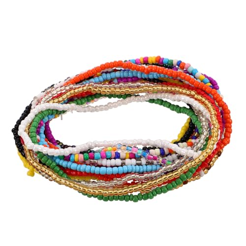 Pulseras tobilleras bohemias de cuentas hechas a mano y pulseras elásticas de mujer 6