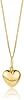 MIORE Womens Jewellery 18K Gold-Plated Silver Chain  9K Gold Chain with Pendant 9K Yellow Gold 375 Heart Necklace Pendant Gold Heart Curb Chain 45cm – Womens Necklace in High-Quality Jewellery