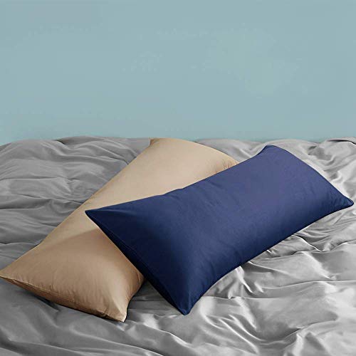FLXXIE Body Pillow Cover - Super Soft Microfiber 20x54 Body Pillow Case - Envelope Closure, Wrinkle, Stain Resistant Navy Body Pillow Cover, 20x54, Navy