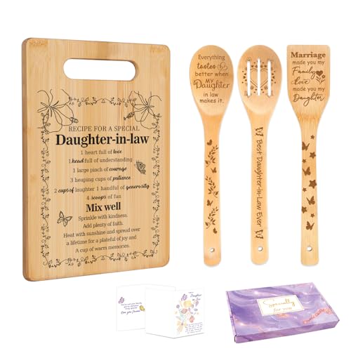 Daughter in Law Gifts Sons Wife Birthday Gifts Cutting Board Set Gifts for Daughter in Law Perfect for Christmas Mothers Day and Wedding Celebrations