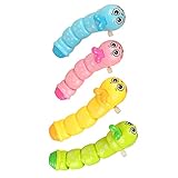 STOBOK Caterpillar Wind Up Toys,4PCS Animals Swing Clockwork Classic Educational Wind-Up Toys Crawling Toy Box Fillers Kids Gift for Xmas, Party, Birthday