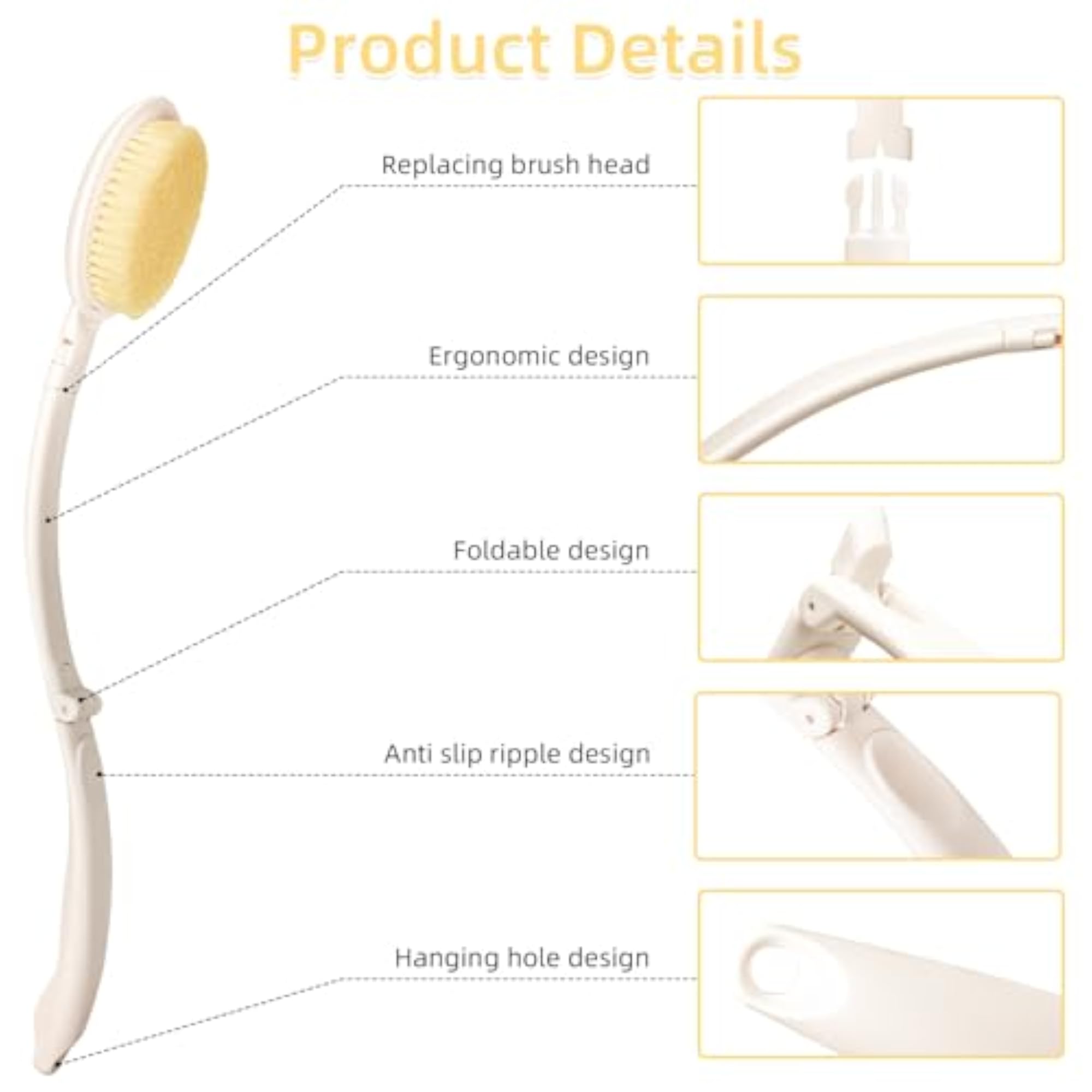Long Handled Sponge Dry Body Brush Bathing Accessories