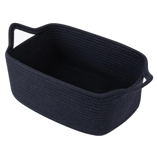 Image of OIAHOMY Woven Basket, Gift Basket Empty with Gift Bags and Ribbons, Rope Baskets for Baby Showers, Storage Baskets with Handles for Nursery, Pet Toy Organizer - Navy Blue