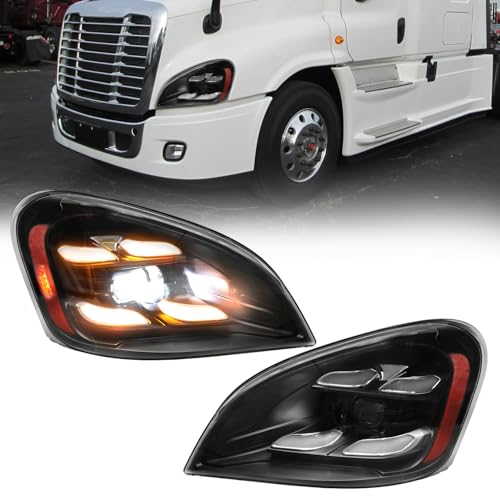 aostirmotor LED Headlights Assembly Compatible with 2008-2017 Freightliner Cascadia Driver side and passenger side Pair