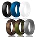 Silicone Wedding Ring,Silicone Wedding Band£¬6 Ring Pack for Men(for Love ,Outdoor and Sport) (white,black,light grey,copper,blue,camo, 12)