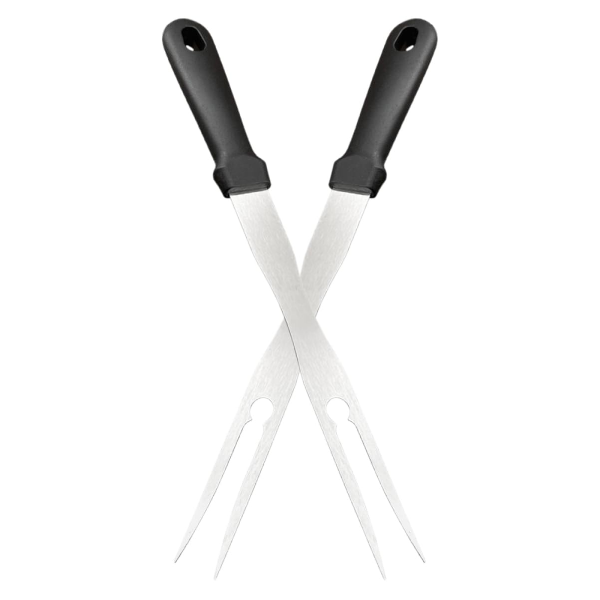 NULYLU 2pcs Barbecue Fork Metal Stick Serving Forks Roasting Sticks for Campfire Meat Forks for Marshmallow Sticks Rotating Roasting Sticks Cooking Stick