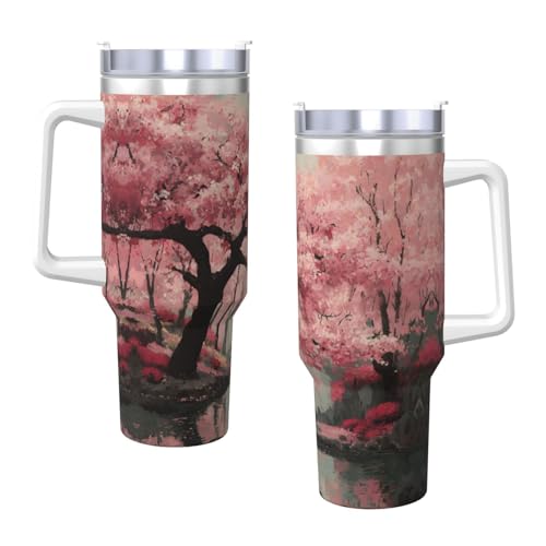 Vaso térmico con diseño romántico cereza 40oz miniatura 3