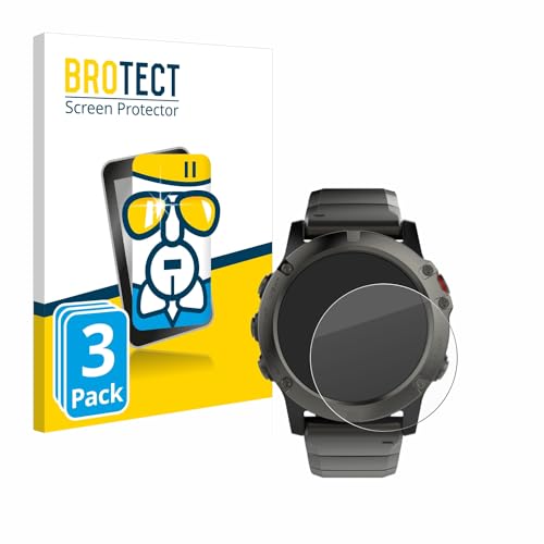 brotect Pellicola Protettiva Vetro per Garmin Fenix 5X (51 mm) Protezione Schermo (3 Pezzi) [Durezza Estrema 9H, Chiaro]