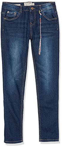 Lucky Brand Girls' 5-Pocket Stretch Skinny Fit Denim Jean, Zipper Fly & Button Closure, Barrier, 10