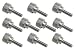 10 Pack 8-32 x 1/2 Inch Threads 303 Stainless Steel Diamond Knurled Thumb Screws Knobs with Straight Shoulders Right-Hand Threads SAE Flat Tip Uncoated