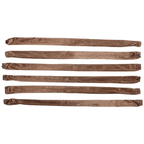 CONGARTENO Cubierta de Tela para Cable y Cadena de Lámpara Colgante 0,6 M, 6 Piezas, Color Marrón, Protector Funcional para Gestión de Cables en Iluminación de Interiores