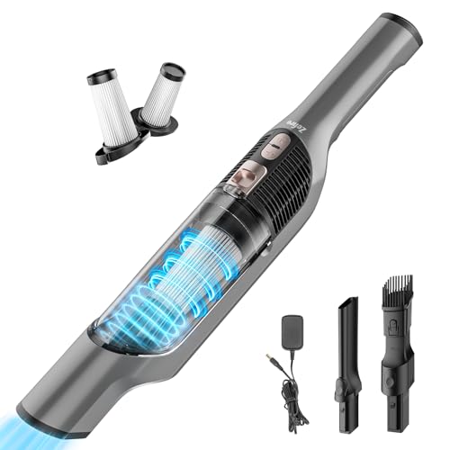 Zefiro Handheld Car Vacuum Cleaner, 22KPa Hand Held Vacuum Cordless Rechargeable with 2 HEPA Filters, 2 Suction Modes, Multi-Nozzles, Portable Mini Vacuum for Car, Home, Office, Pet Hair, S10