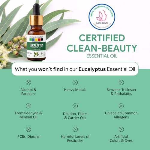 Image of Organix Mantra Eucalyptus Essential Oil for Skin, Hair, Sinus & DIY- 100% Natural & Steam Distilled Oil - 10ML