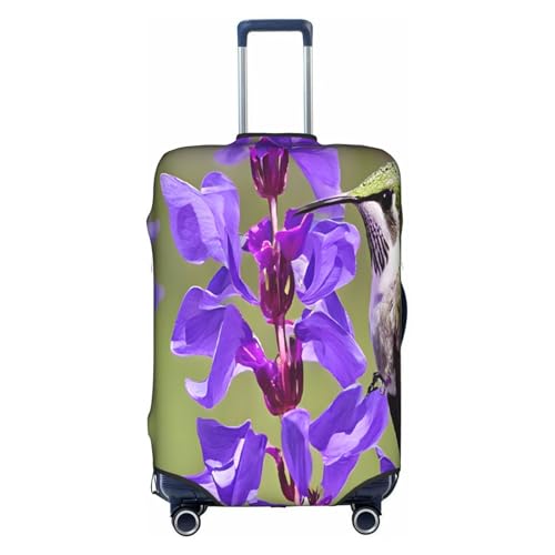 Bird In Purple Lavender Floral Flowers Print Suitcase Cover Luggage Covers For Suitcase Elastic Luggage Covers Suitcase Protector 18-32 Inch