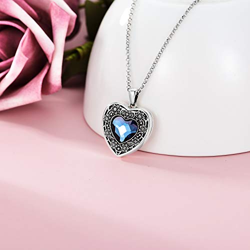 Heart Locket Necklace That Holds Pictures Sterling Silver Sunflower Lockets Jewelry For Women - Always In My Heart #TOP1