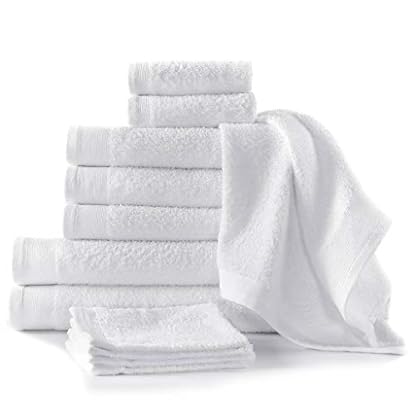 12-TLG. Handtuch-Set Baumwolle 450 g/m² Weiß