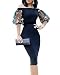 Ybenlow Womens Off The Shoulder Short Sleeve Vintage Slim Bodycon Cocktail Party Club Midi Dress