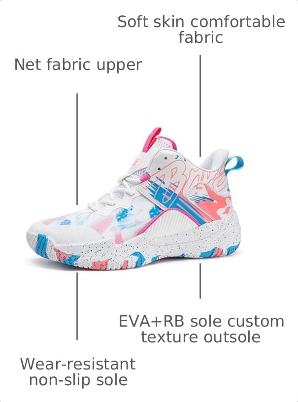 Image of Men's High-Top Basketball Shoes Anti-Slip and Wear-Resistant Soles Running Shoes Graffiti Design Fashionable Sports Shoes