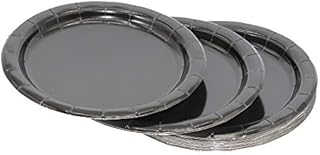 Ayush party Supplies Party Tableware Paper Plates for Weddings, Anniversary, Birthday, Multipurpose Occasions is Party Disposable Round Plates,Pack of 20(7inch/17cm) (Black)
