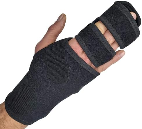 Trigger Finger Splint Finger Brace – Supports Two or Three Fingers. Help Broken Fingers Hand Contractures, Arthritis, Tendonitis, Mallet Fingers or Hand Splint for Metacarpal Fractures (Right - S/Med)