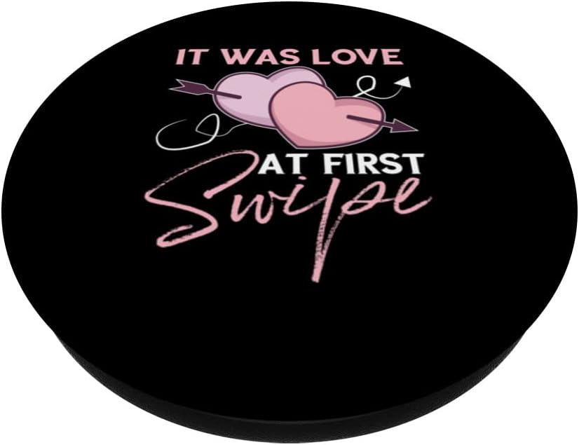 Wedding: It Was Love At First Swipe PopSockets Swappable PopGrip, Black - Image 3