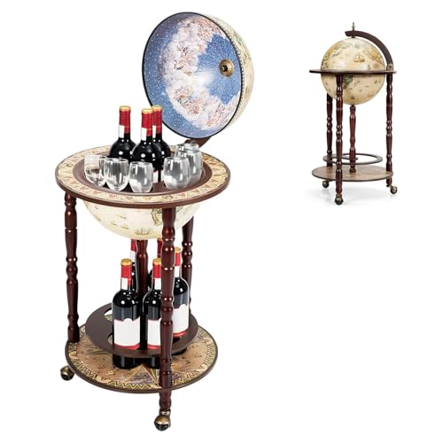 Globe Bar Cart with Wheels for Wine and Spirits