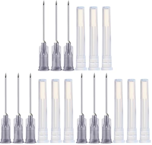 Image of 300 Pack 22Ga 1 Inch Sterile Disposable Injection Needle with Cap for Scientific and Industrial Dispensing Needl Accessories (22Ga)