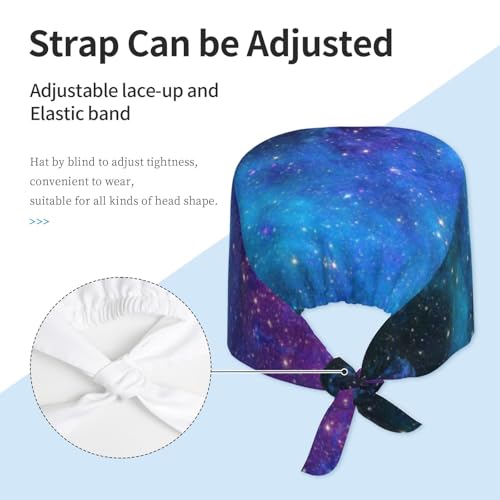 Image of Working Cap Scrub Cap with Sweatband Adjustable Unisex Women Tie Back Hat Nurse Surgical Caps