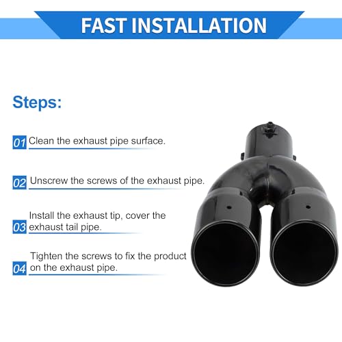VekAuto Slant Cut Dual Exhaust Tip 60mm ID 2.4" Inlet 6.2" Outlet 8.1" L by VekAuto - Image 8