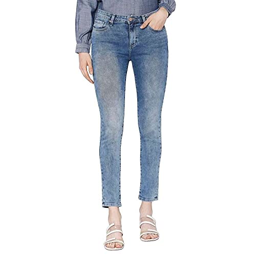 Image of Spykar Skinny Fit Regular Length Cotton Womens Jeans (A21SPO01BA005B005,Light Blue,28)
