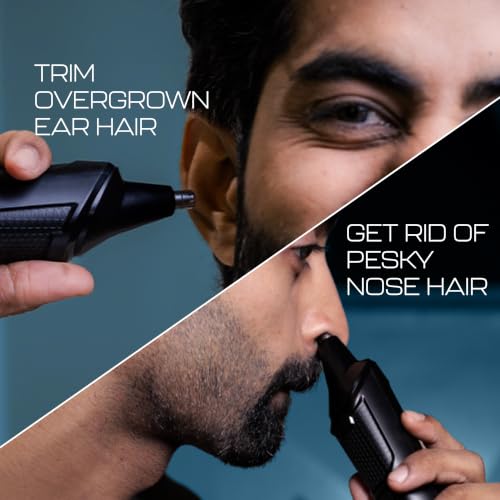 Image of Zlade Jaws Blitz All in One Beard Trimmer for Men | 7 length settings of 0.5mm to 12mm | 3 Interchangeable Heads - Beard Trimmer, Nose & Ear Trimmer, Precision Styling Trimmer | USB-C Fast Charging, 90mins runtime (Black)