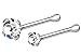 Set of 2 Nose Studs: Sterling Silver CZ Simulated Diamond Nose Studs, 1.5 mm & 2.5 mm