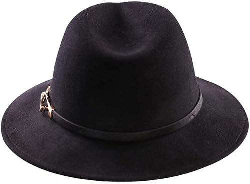 Miniatura 7 de Sombrero Fedora para mujer, 100% lana, ala ancha, fieltro, Panamá, sombrero vintage Trilby con hebilla