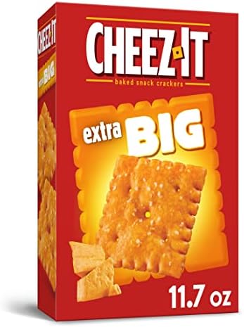 Cheez-It Extra Big Cheese Crackers, Baked Snack Crackers, Office and Kids Snacks, Original, 11.7oz Box (1 Box)