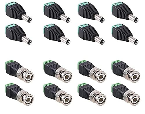 Simran Handicrafts BNC Connector for CCTV Camera | Coaxial Cable Connector RG59/RG6 | Male Female Pair | Crimp/Screw Type Adapter for DVR, NVR, Security System, Video Balun 16 Pcs (8 Bnc + 8 DC)-image-18