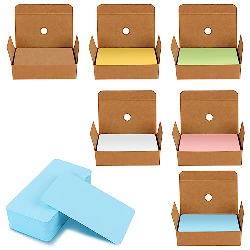 Tarjetas de papel en blanco, 600 tarjetas en blanco, 6 colores, tarjetas de papel de estraza coloridas, tarjetas de visita, papel en blanco para manualidades, tarjetas de papel, graffiti, mensaje