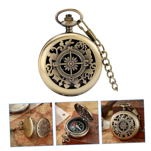 Brújula de Bolsillo Vintage de Metal Retro Portátil en Bronce miniatura 6