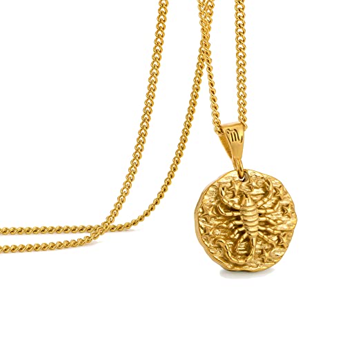 Speroto Collier zodiaque pour homme, en acier inoxydable avec pendentif en forme de 12 constellations, horoscope astrologie, Cadeaux de bijoux pour les femmes et les...