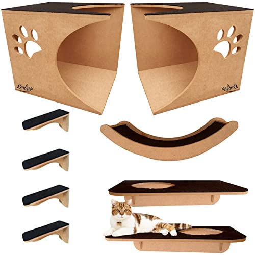 Play Kit Nicho de Gato MDF Crú 8 Peças Degraus Playground de 9mm Espessura (REALIZZI)