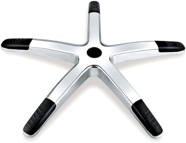 Aluminum Alloy Five-Star Office Chair Base, 660mm Diameter, 50mm Center Hole, Modern Swivel Chair Replacement, Silver
