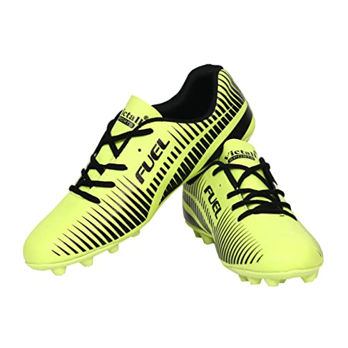 Image of Victall Unisex PU Green Black Football Shoes /Soccer Shoes