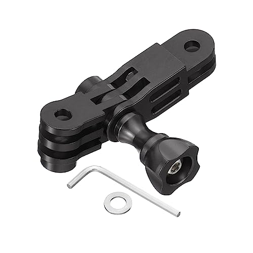 PATIKIL Aluminum Alloy Adjust Arm Straight Joints Mount, 3-Way Adjustable Extension Arm Mount 90 Degree Adapter Mount for Action Camera, Black