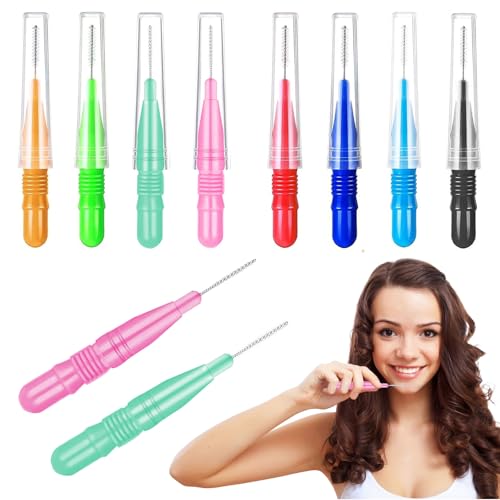 LINGJIA 40 Pezzi Scovolini Interdentali, Spazzolino Interdentale, Strumento di Pulizia Dentale, Spazzolino per la Cura dei Denti, Pulizia dei Denti, Riutilizzabile, per Fessure Strette