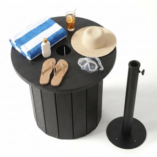 wikiwiki Umbrella Base&Side Table Black